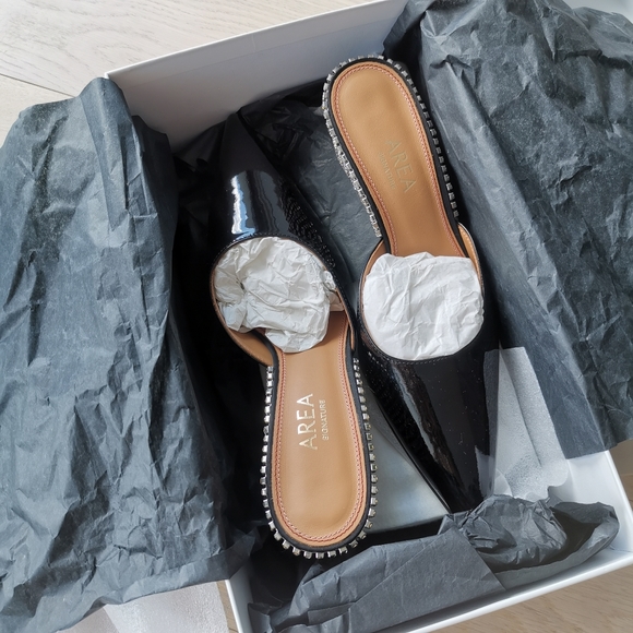 AREA NYC crystal fringe kitten heels size 38 - Picture 3 of 6